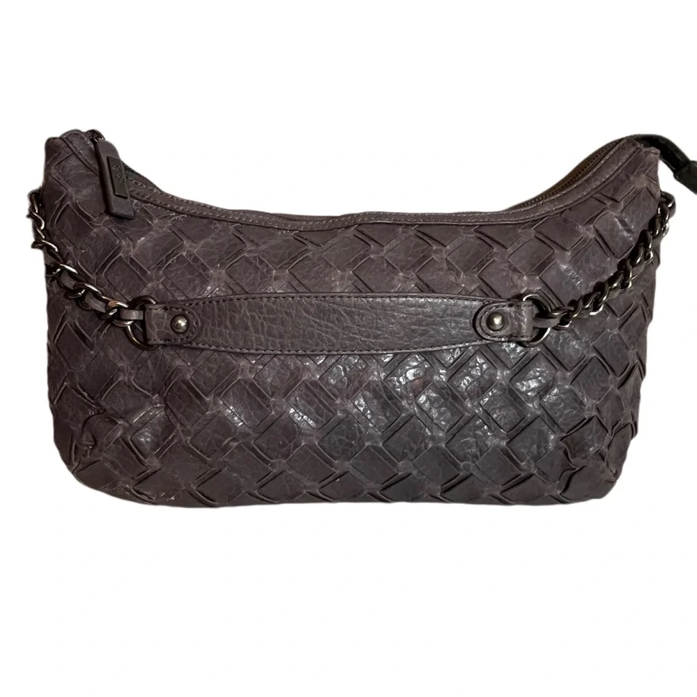 JESSICA SIMPSON Taupe Grey Woven Bag Purse - Picture 2 of 9